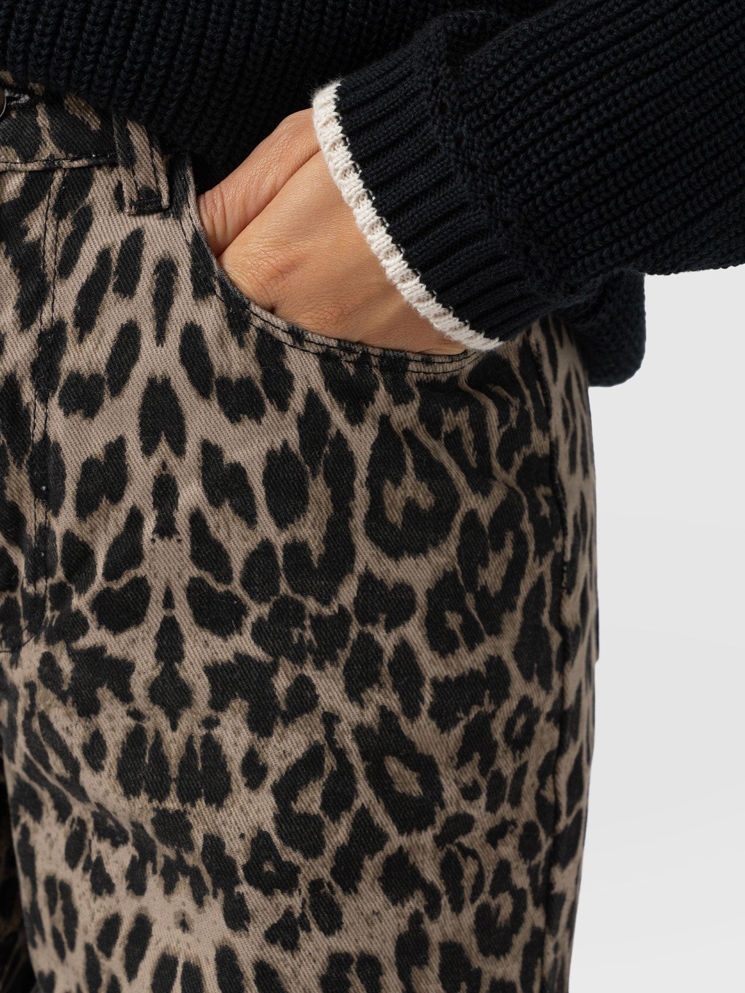 Adjustable Wide Leg Jean - Leopard - Women's Jeans | Saint + Sofia® USA